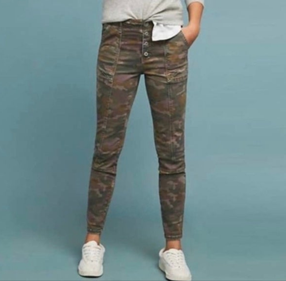 Anthropologie Camo Straight Leg Utility Pant